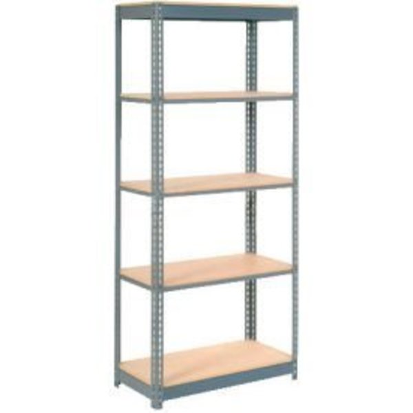 Global Equipment Heavy Duty Shelving 36"W x 12"D x 84"H With 5 Shelves - Wood Deck - Gray 717307